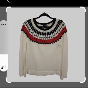 Talbots Xl Petite Women's Red and Black Patterned Sweater